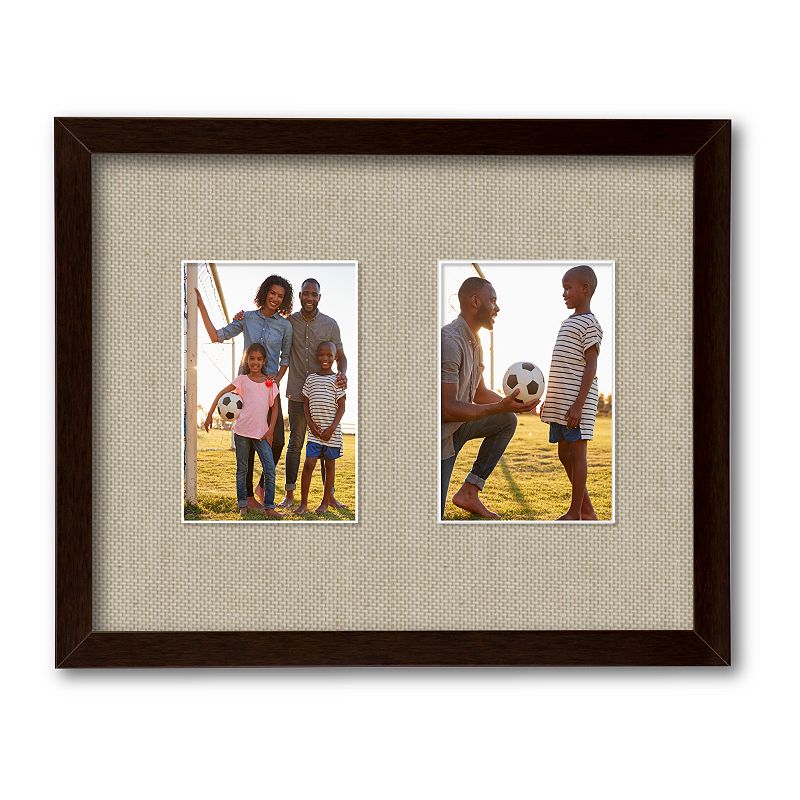 Harvest Collection Chestnut Collage Frame with Linen Mat, Lt Brown, 11X14