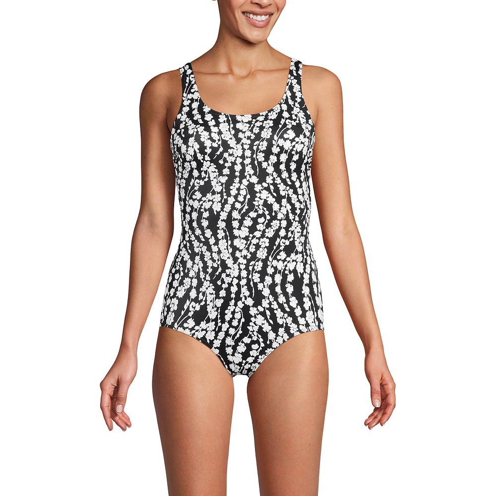 Women's Lands' End Mastectomy Tugless Chlorine Resistant One-Piece