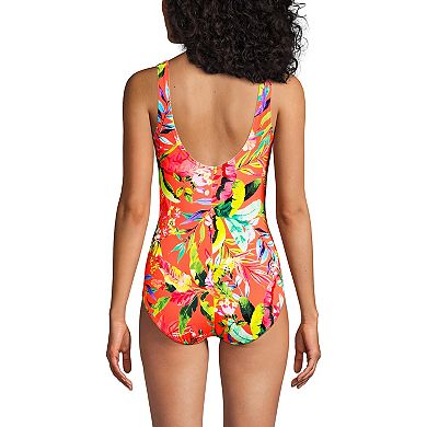 Women's Lands' End Tugless Sporty UPF 50 One-Piece Swimsuit