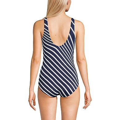 Women's Lands' End Tugless Sporty UPF 50 One-Piece Swimsuit