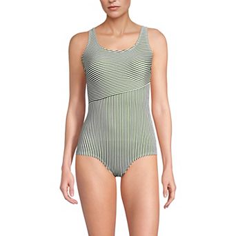 Women's Lands' End Tugless Sporty UPF 50 One-Piece Swimsuit