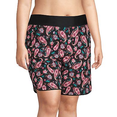 Plus Size Lands' End Quick Dry Thigh-Minimizer With Panty Swim Long Board Shorts