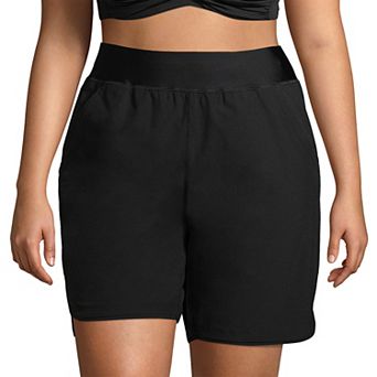 Plus Size Lands' End 9" Quick Dry Swim Board Shorts With Panty