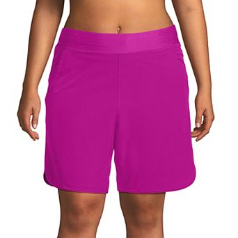 Plus Size Lands' End 9" Quick Dry Swim Board Shorts With Panty