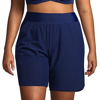 Plus Size Lands' End 9" Quick Dry Swim Board Shorts With Panty