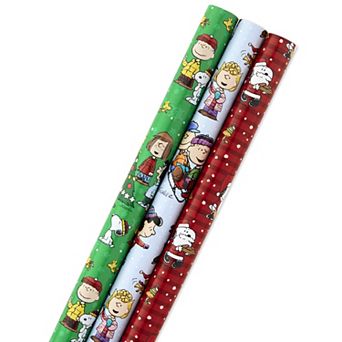 Hallmark Christmas Peanuts Wrapping Paper 3-Pack