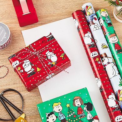 Hallmark Christmas Peanuts Wrapping Paper 3-Pack