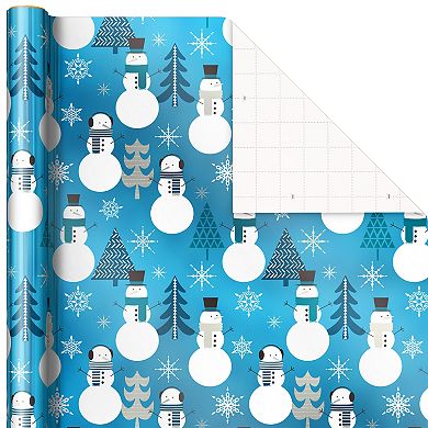 Hallmark Blue Foil Christmas Wrapping Paper 3-Pack