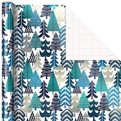 Hallmark Blue Foil Christmas Wrapping Paper 3-Pack