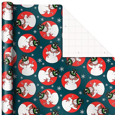 Hallmark Vintage Santa & Snowman Christmas Wrapping Paper 3-Pack