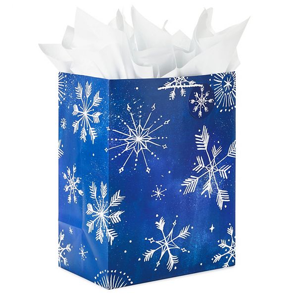 Large Clear Gift Bags with Snowflakes (Per Dozen)