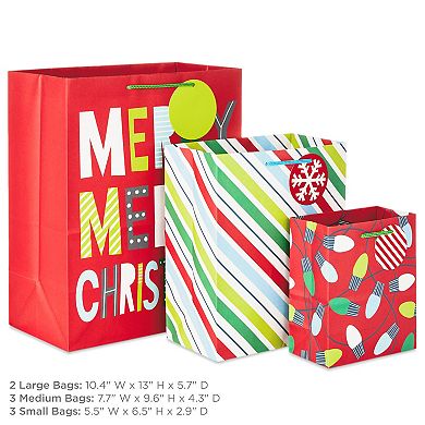 Hallmark Snowman, Snow, & Ornament Christmas Gift Bags in Assorted Sizes 8-Pack