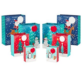 Hallmark Snowy Scenes Christmas Gift Bags in Assorted Sizes 8-Pack