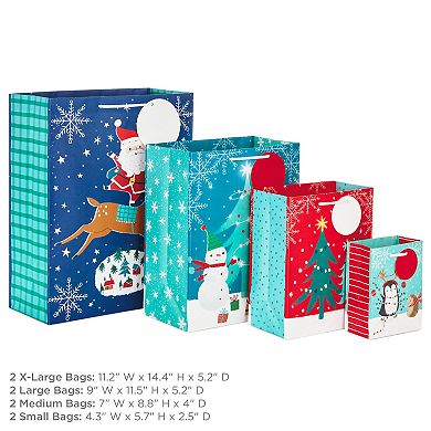 Hallmark Snowy Scenes Christmas Gift Bags in Assorted Sizes 8-Pack