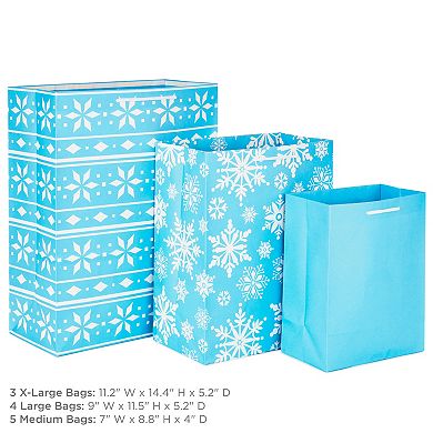 Hallmark Minimalist Design Christmas Gift Bags in Assorted Sizes 12-Pack