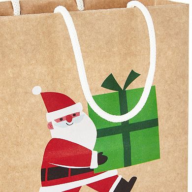 Hallmark Sustainable Kraft Christmas Gift Bags for Kids 8-Pack