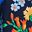 Navy Poppy Floral