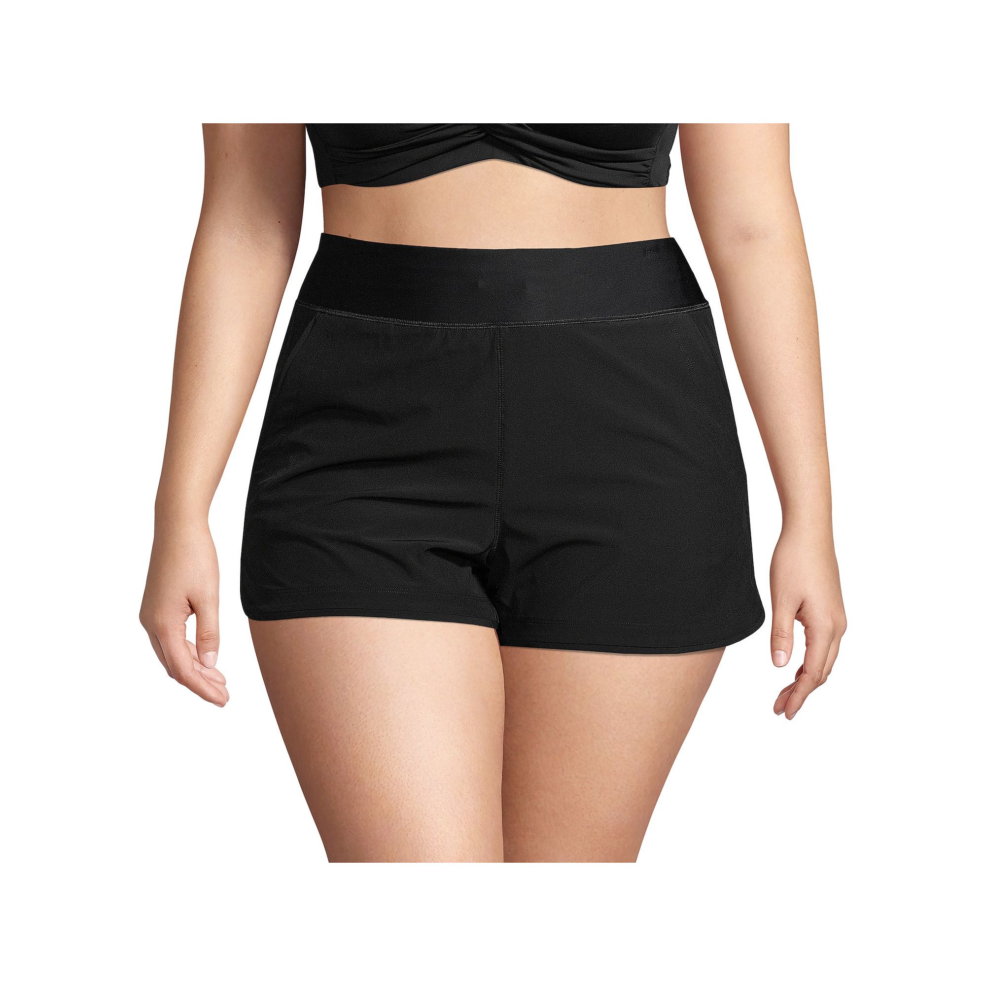 Plus Size Lands End 3 Quick Dry Swim Board Shorts With Panty, Womens, 