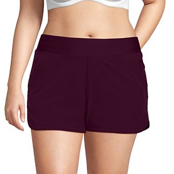 Plus Size Lands' End 3" Quick Dry Swim Board Shorts With Panty
