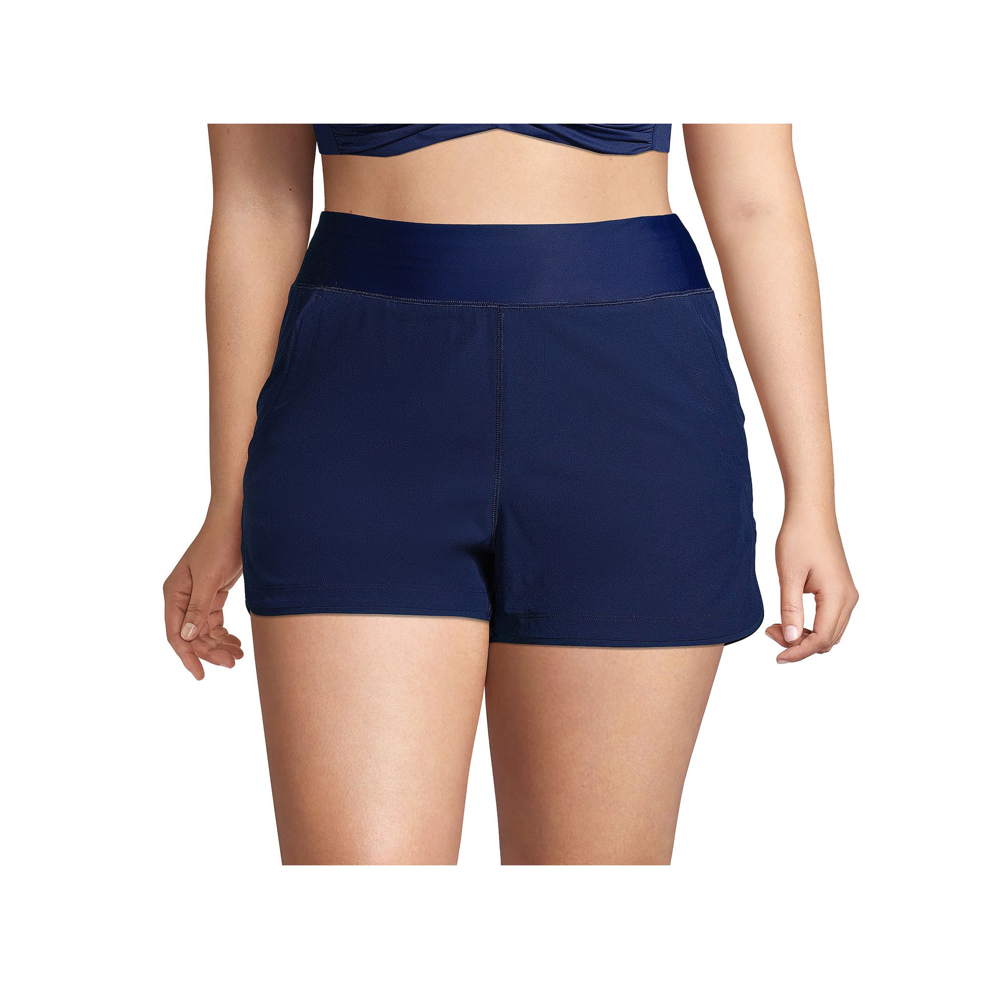 Plus Size Lands End 3 Quick Dry Swim Board Shorts With Panty, Womens, 