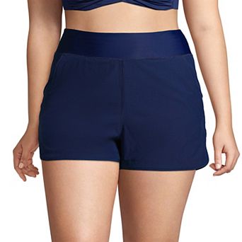 Plus Size Lands' End 3" Quick Dry Swim Board Shorts With Panty