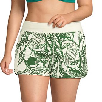 Plus Size Lands' End 3" Quick Dry Swim Board Shorts With Panty