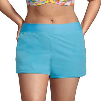 Plus Size Lands' End 3" Quick Dry Swim Board Shorts With Panty