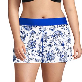 Plus Size Lands' End 3" Quick Dry Swim Board Shorts With Panty
