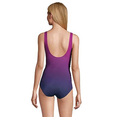 Women's Lands' End SlenderSuit DD-Cup Surplice One-Piece Swimsuit