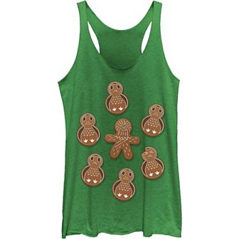 Juniors' Star Wars Chewie Porg Gingerbread Cookies Tank Top