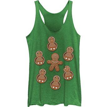 Juniors' Star Wars Chewie Porg Gingerbread Cookies Tank Top