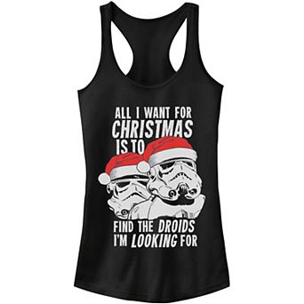 Juniors' Star Wars Droids All I Want for Christmas Tank Top