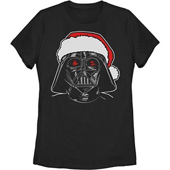 Juniors' Star Wars Santa Darth Vader Sketch Christmas Graphic Tee