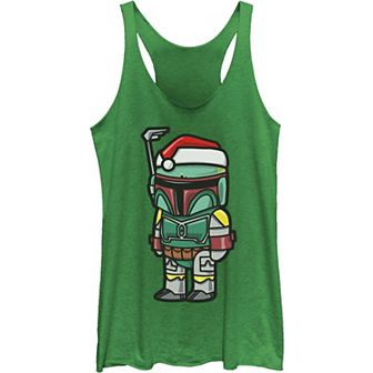 Juniors' Star Wars Darth Vader Saber Santa Hat Christmas Graphic Tank Top