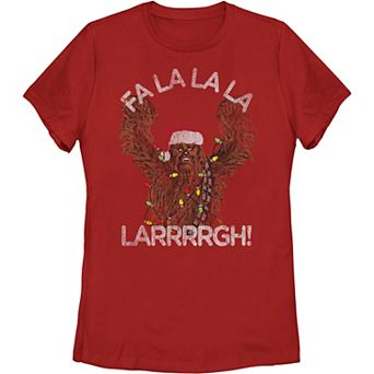 Juniors' Star Wars Chewie "Fa La La La" Holiday Tee