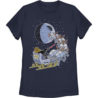 Juniors' Star Wars Vader Sleigh Away Tee
