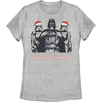 Juniors' Star Wars Vader & Troopers Lack Of Cheer Christmas Tee