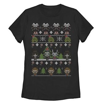 Juniors' Universal Monsters Group Christmas Ugly Sweater Style Tee