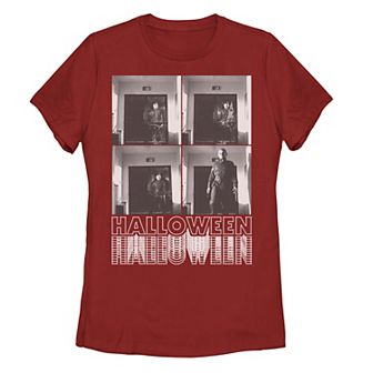 Juniors' Halloween Michael Myers Scene Box Up Tee