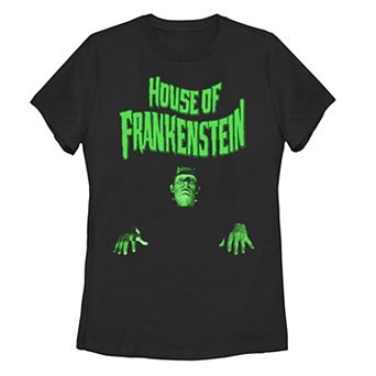 Juniors' Universal Monsters "House Of Frankenstein" Logo Tee