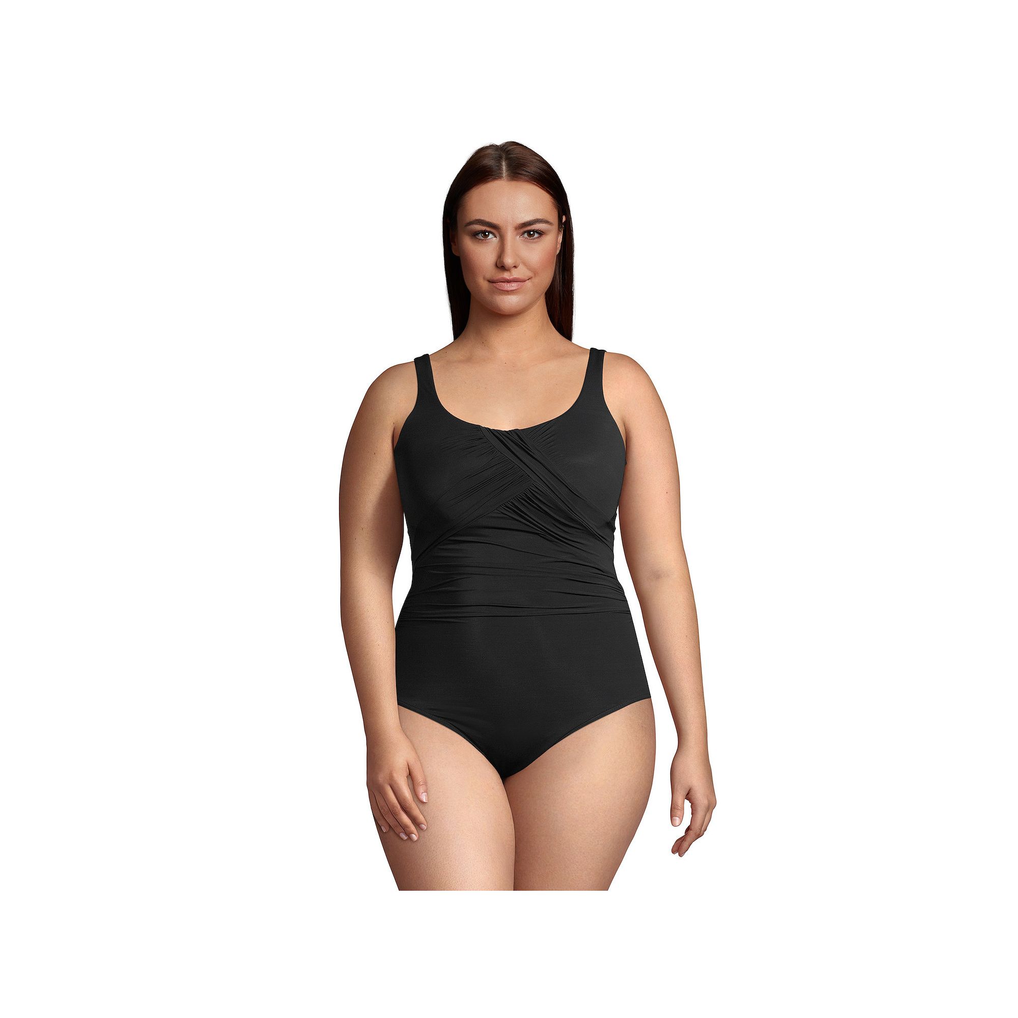 Plus Size Lands End Carmela SlenderSuit One-Piece Swimsuit, Womens, Size: