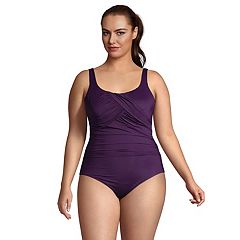 Plus Size Grecian Skater Ruched One Piece Swimdress in French