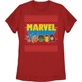 Juniors' Marvel Avengers Classic Ugly Christmas Tee