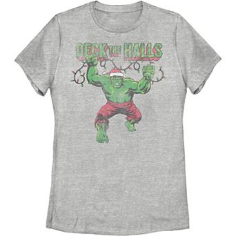 Juniors' Marvel "Deck The Hulk' Christmas Comic Tee