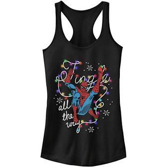 Juniors' Marvel Spidy Christmas Spirit Tank Top