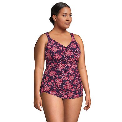 Plus Size Lands' End SlenderSuit Skirted One-Piece Swimsuit