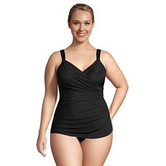 Plus Size Lands' End SlenderSuit Skirted One-Piece Swimsuit