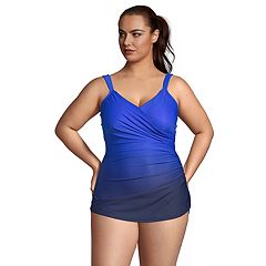 Plus Size Lands' End UPF 50 Underwire DD-Cup Tummy Control Tankini Top