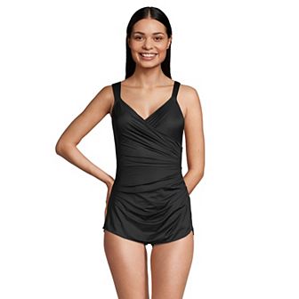 Women's Lands' End SlenderSuit Skirted One-Piece Swimsuit