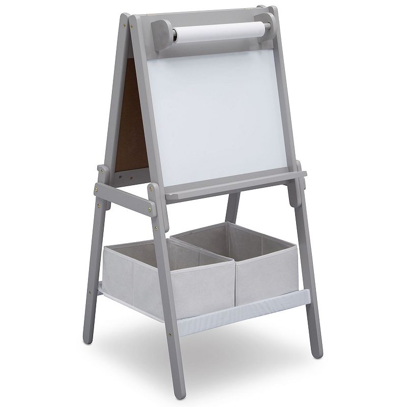 Delta Children MySize Kids Double-Sided Storage Easel -Ideal for Arts & Crafts, Drawing, Homeschooling and More - Greenguard Gold Certified, Grey (B076MNT766)